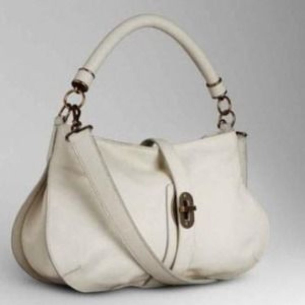 Burberry Ivory White Leather Hobo Satchel - Picture 8 of 8